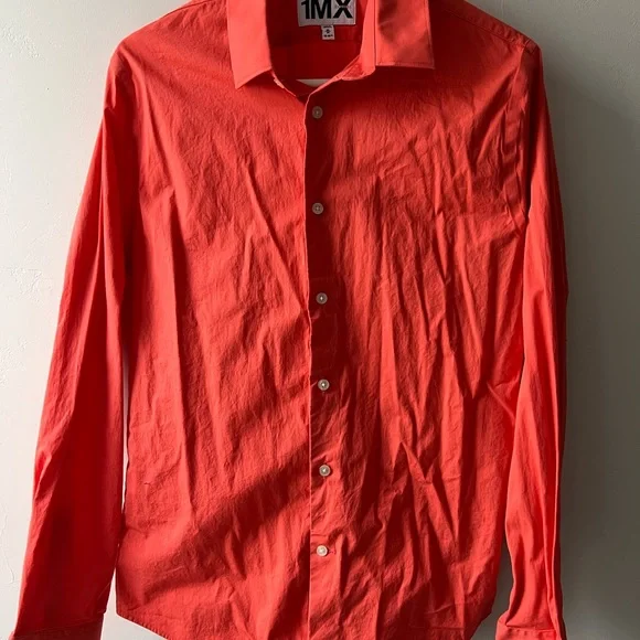 Express | Shirts | Express Orange Extra Slim Fit Long Sleeve Dress Shirt |  Poshmark